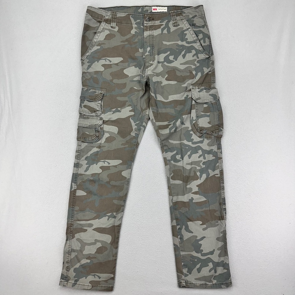 Wrangler Cargo Pants Mens 36x32 Woodland Camo Paratrooper‎ Military Style Y2K